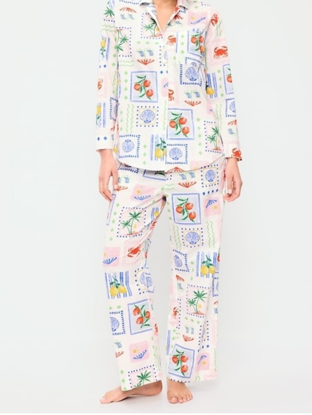 NWT Old Navy Coastal Beach Print 2-Piece Pajama Set - Size Small